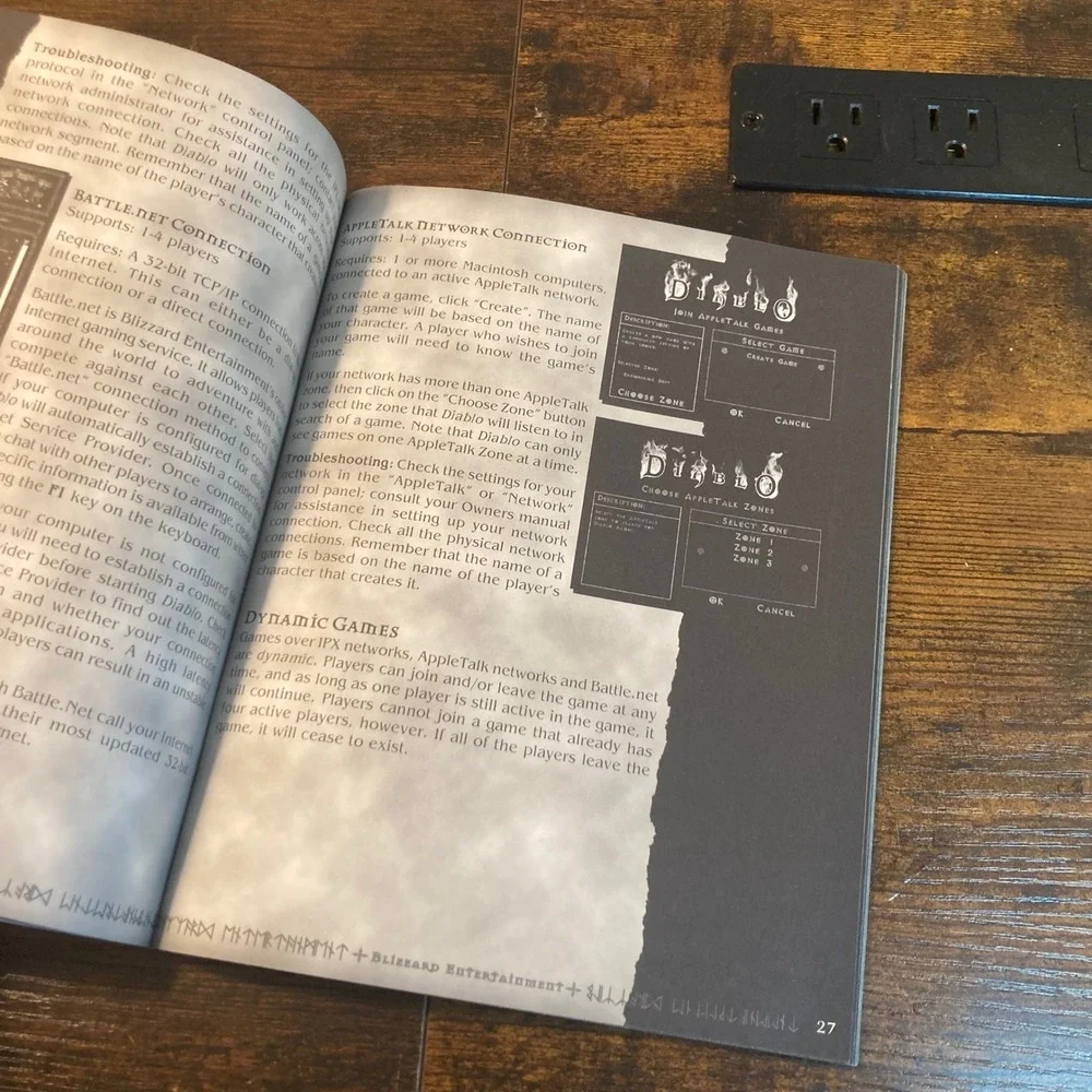 Diablo Original Game Manual Full Size for PC Big Box Edition